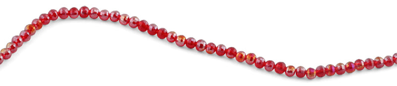 6mm Red Round Faceted Crystal Beads