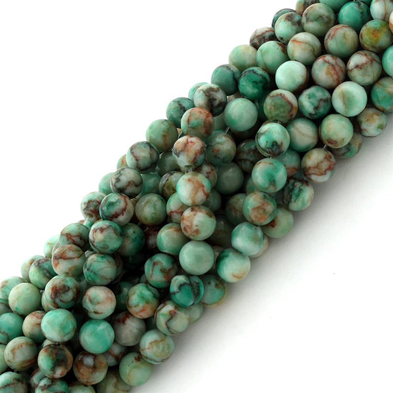 6mm Round Green Turquoise Gem Stone Beads
