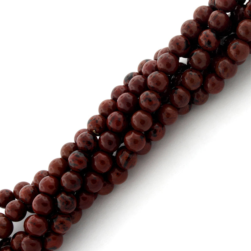 6mm Round Mahogany Obsidian Gem Stone Beads