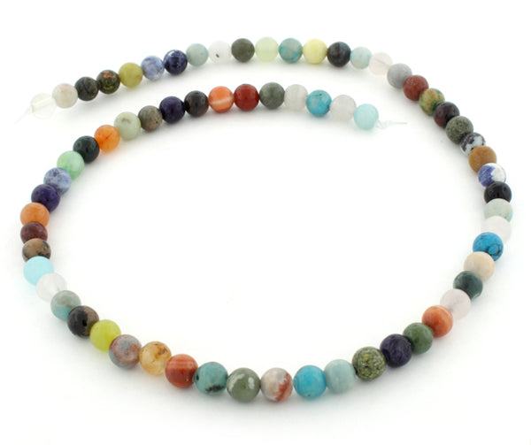 6mm Round Multi-Stones Gem Stone Beads