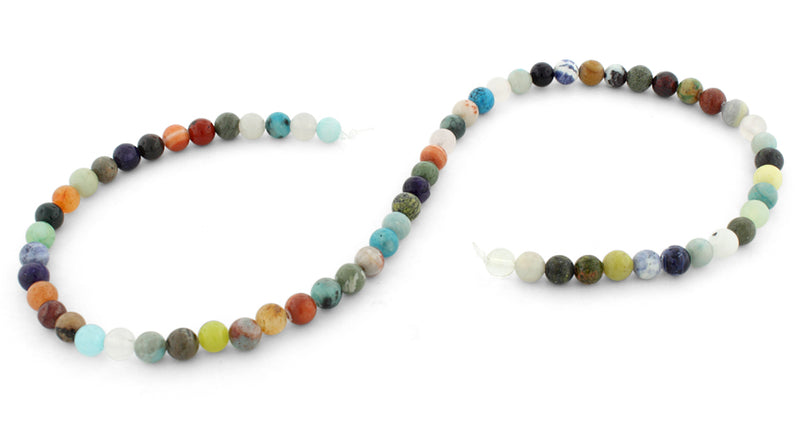 6mm Round Multi-Stones Gem Stone Beads