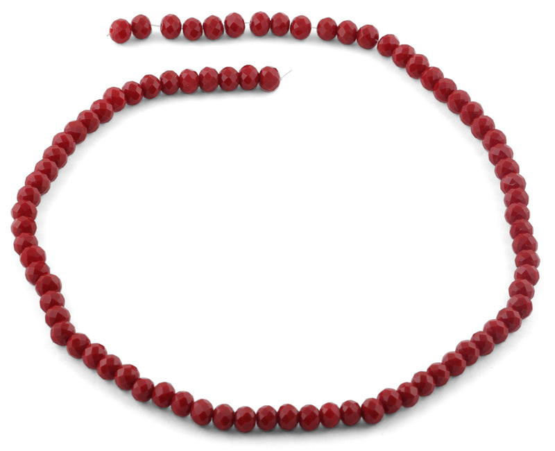 6mm Scarlet Faceted Rondelle Crystal Beads