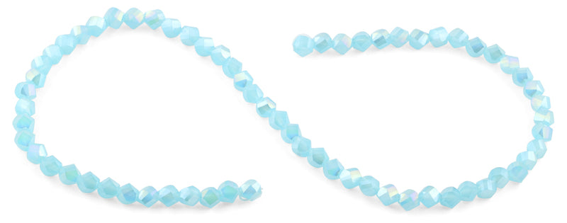 6mm Sky Blue Twist Faceted Crystal Beads