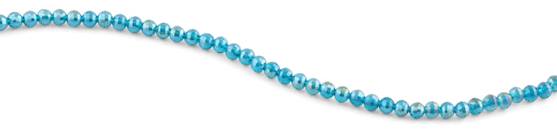 6mm Turquoise Round Faceted Crystal Beads