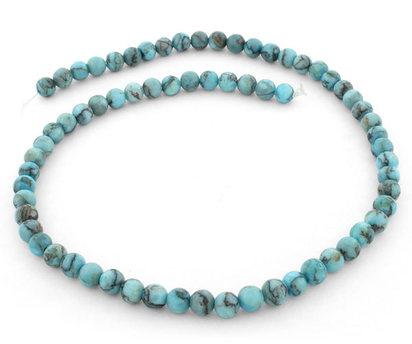 6mm Turquoise Jasper Round Gem Stone Beads