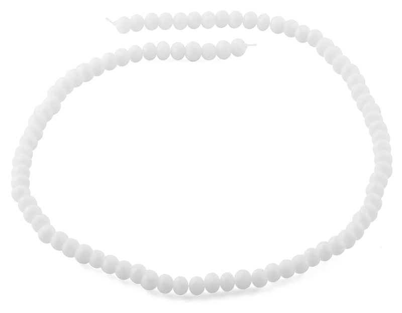6mm White Frost Faceted Rondelle Crystal Beads
