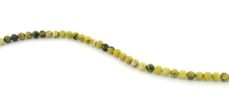 6mm Yellow Turtle Jasper Round Gem Stone Beads