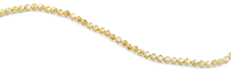 6mm Yellow Twist Faceted Crystal Beads