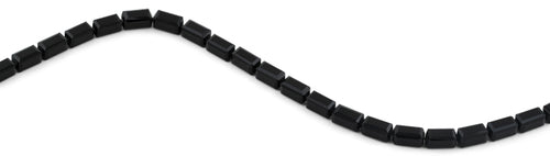6x12mm Black Rectangle Faceted Crystal Beads