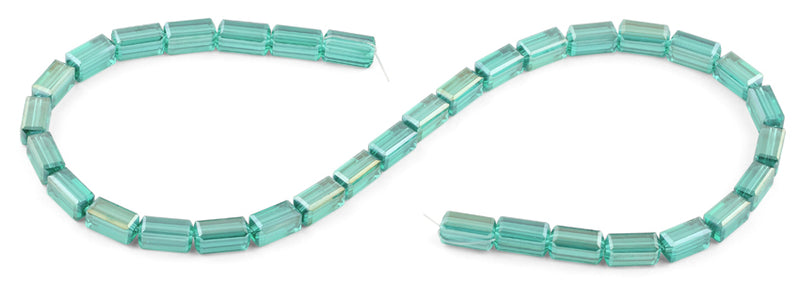 6x12mm Emerald Rectangle Faceted Crystal Beads