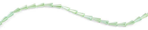 6x12mm Green Cone Faceted Crystal Beads