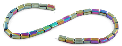 6x12mm Rainbow Rectangle Faceted Crystal Beads
