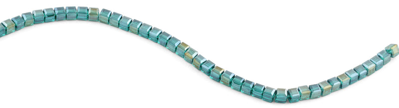6X6mm Green Square Faceted Crystal Beads