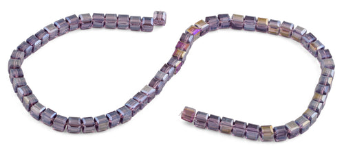 6X6mm Purple Square Faceted Crystal Beads