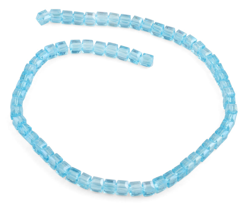 6X6mm Teal Square Faceted Crystal Beads