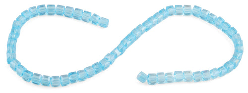 6X6mm Teal Square Faceted Crystal Beads