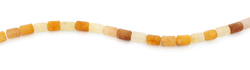 6x8mm Drum Yellow Jade Gem Stone Beads
