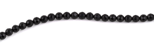 8mm Black Agate Faceted Gem Stone Beads