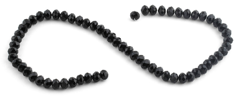 8mm Black Faceted Rondelle Crystal Beads