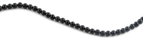 8mm Black Faceted Round Crystal Beads