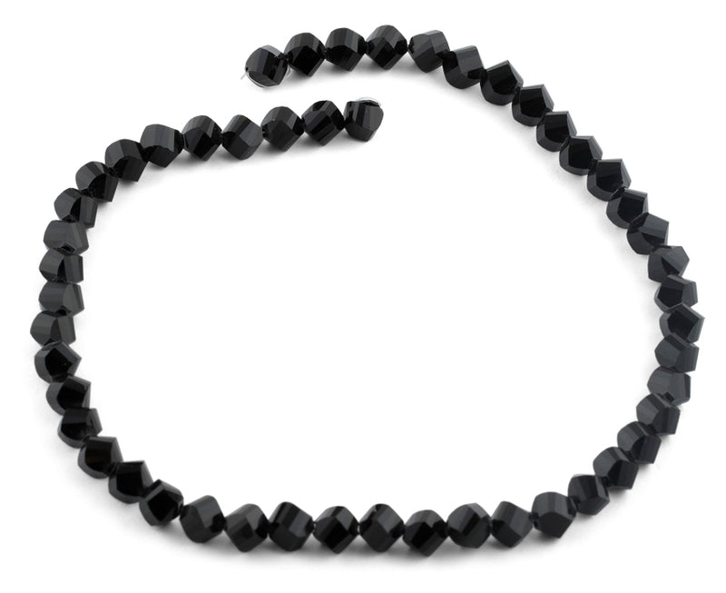 8mm Black Twist Faceted Crystal Beads