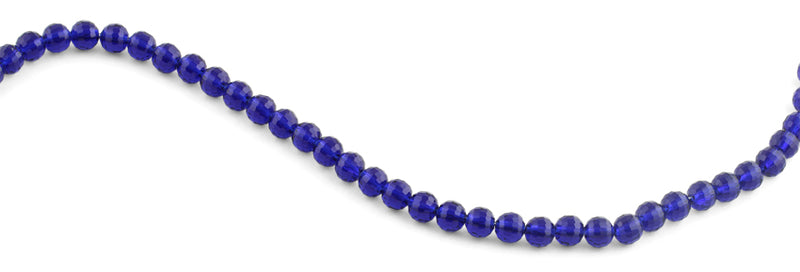 8mm Blue Faceted Round Crystal Beads