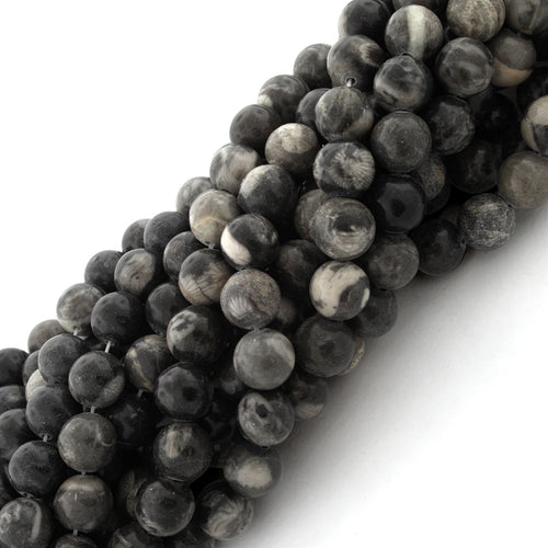 8mm Bulls Eye Jasper Round Gem Stone Beads