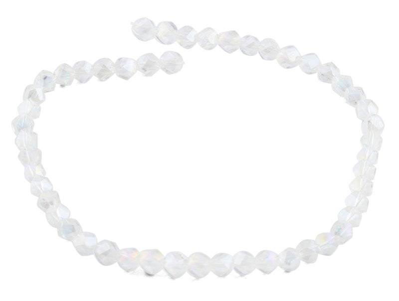 8mm Clear Twist Faceted Crystal Beads