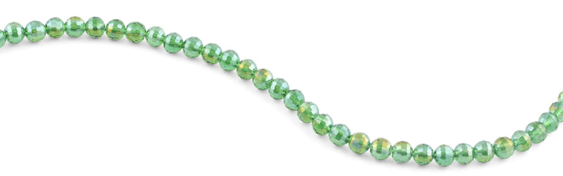 8mm Green Faceted Round Crystal Beads