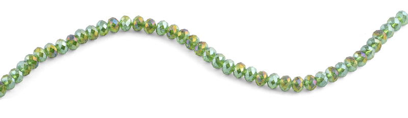 8mm Green Rondelle Faceted Crystal Beads