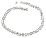 8mm Grey Round Faceted Crystal Beads