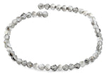 8mm Grey Twist Faceted Crystal Beads