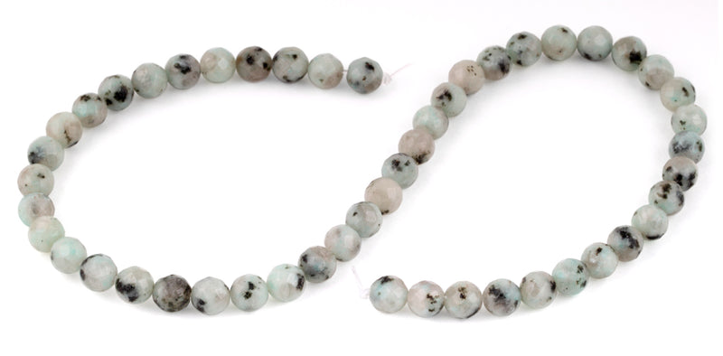 8mm Kiwi Faceted Gem Stone Beads