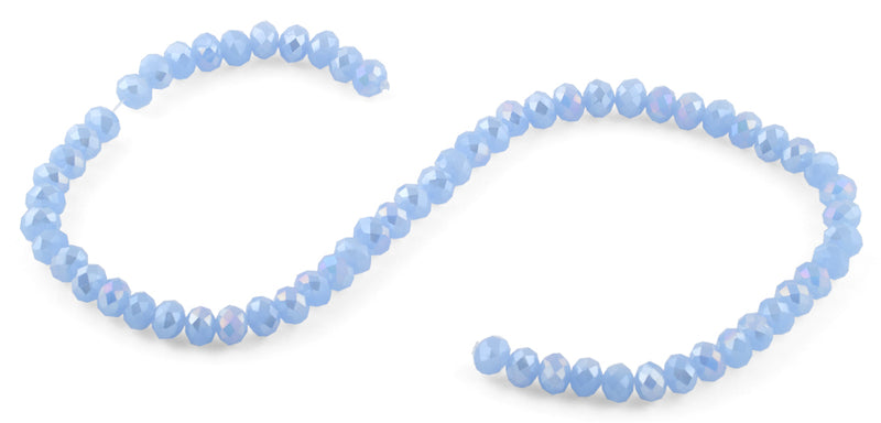 8mm Light Blue Faceted Rondelle Crystal Beads