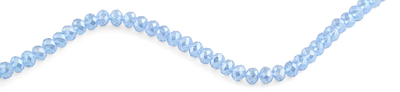 8mm Light Blue Rondelle Faceted Crystal Beads