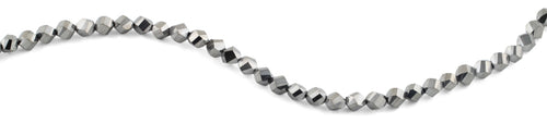 8mm Metal Grey Twist Faceted Crystal Beads
