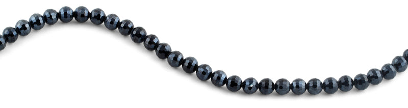8mm Navy Blue Round Faceted Crystal Beads