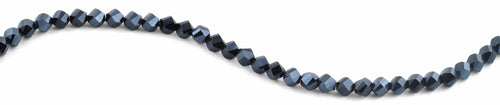 8mm Navy Blue Twist Faceted Crystal Beads