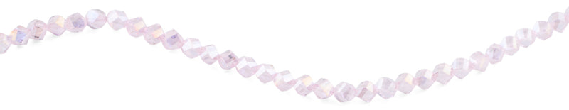 8mm Pink Twist Faceted Crystal Beads