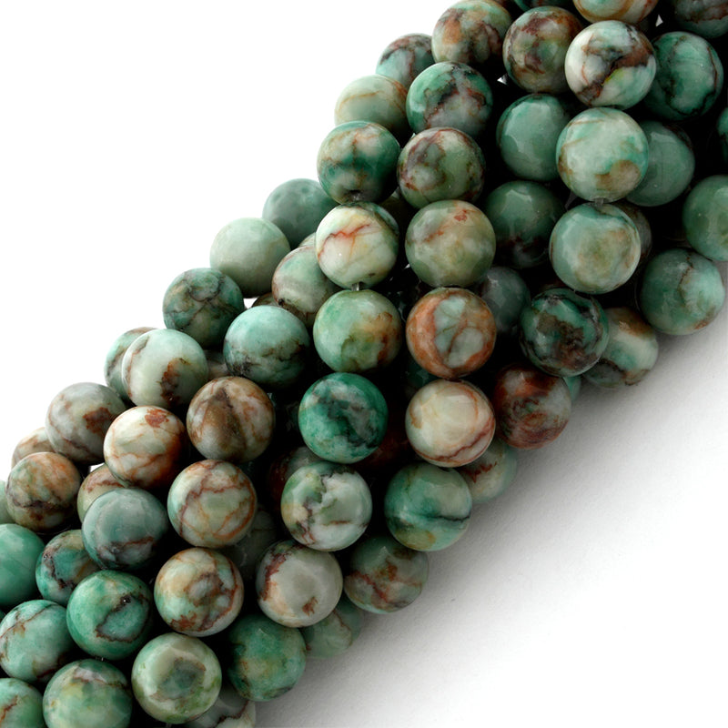 8mm Plain Round Green Turquoise Gem Stone Beads