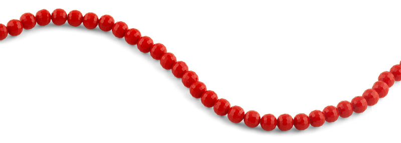 8mm Red Faceted Round Crystal Beads