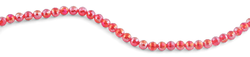 8mm Red Round Faceted Crystal Beads
