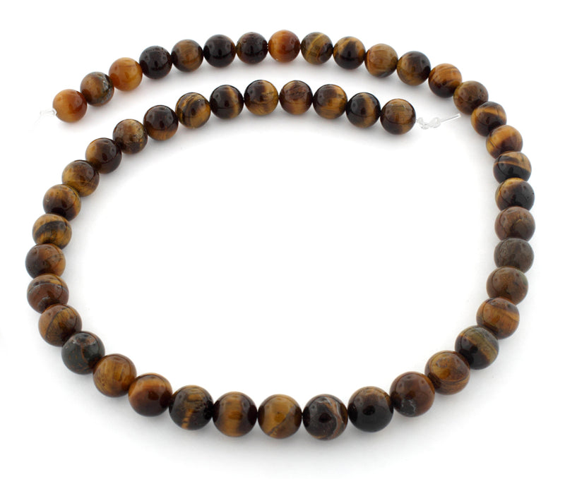 8mm Round Tigereye Gem Stone Beads
