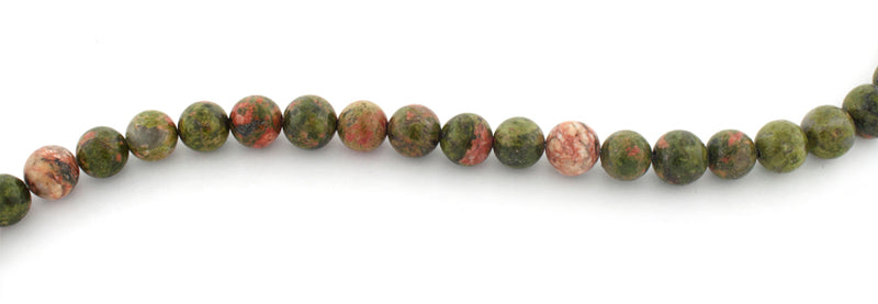 8mm Round Unakite Gem Stone Beads