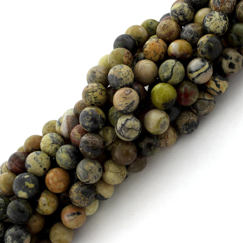 8mm Round Yellow Turquoise Gem Stone Beads