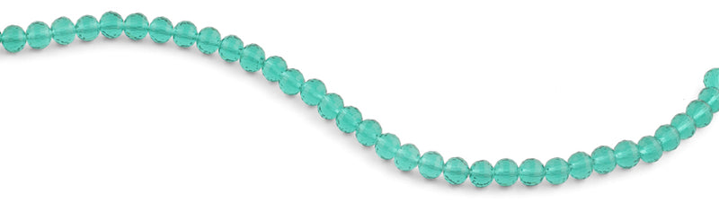 8mm Teal Faceted Round Crystal Beads