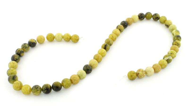 8mm Yellow Turtle Jasper Round Gem Stone Beads