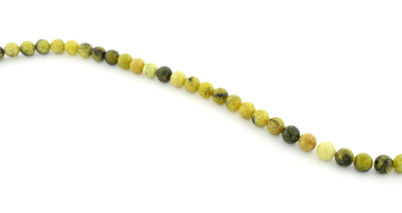 8mm Yellow Turtle Jasper Round Gem Stone Beads