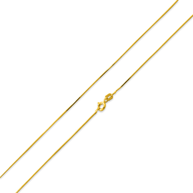 14K Gold Plated Sterling Silver 8 Sided Snake Chain 0.7mm