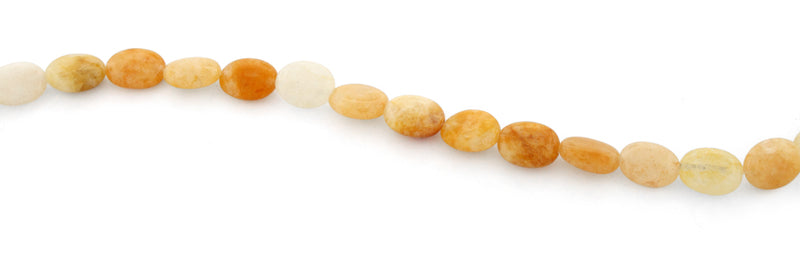 8x10mm Oval Yellow Jade Gem Stone Beads